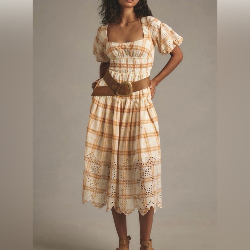 ❤️Anthropologie❤️ Maeve Plaid Midi Dress LP